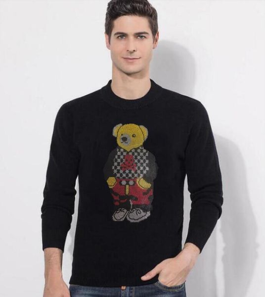 

men's sweaters lovely drill bear sweater cartoon winter oversized 3xl male quality, White;black