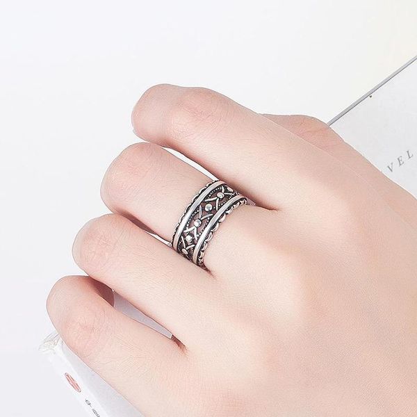 

vintage antique gothic punk stackable chunky designer 925 sterling silver rings for women men jewelry gifts cluster, Golden;silver