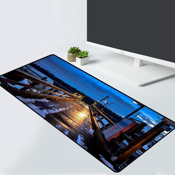 

mouse pads & wrist rests xgz gaming pad harbor night view pattern computer notebook office keyboard game console accessories desk mat