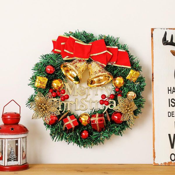 

30cm christmas wreath handmade rattan pendant garland string front door hanging holiday home decorations decorative flowers & wreaths