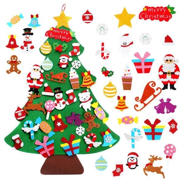 

christmas decorations felt tree merry decor for home 2021 ornament santa claus kids xmas navidad year