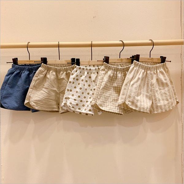 

children's shorts summer outer wear boys and girls thin solid color casual pants, Black