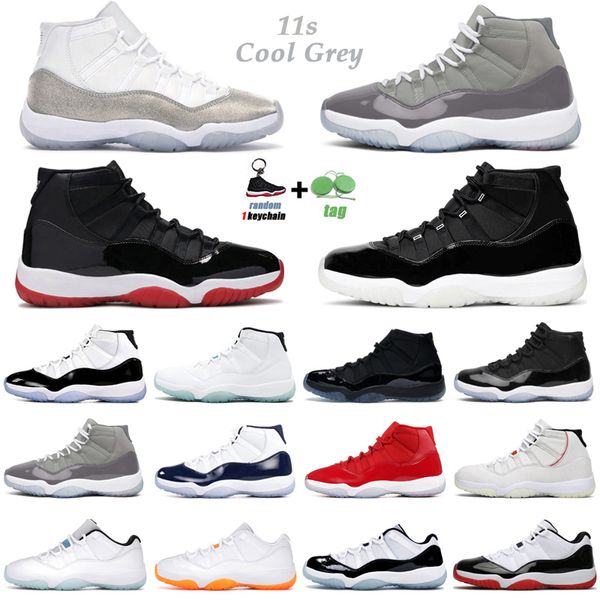 OG Newest Cool Grey 11s Scarpe da pallacanestro Uomo Donna 11 Jubilee 25th Anniversary Bred Concord 45 Prom Night Legend Blue Varsity Red Mens Trainers Sport Sneakers