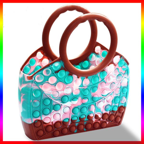 

handbag puzzle decompression toy bags soft silicone handbags finger press bubble bag