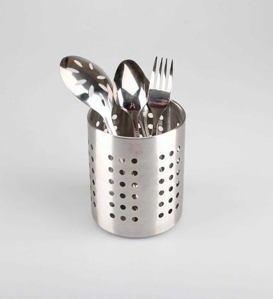 

stainless steel chopstick barrel chopstick cage storage barrel kitchenware rack round hole chopstick spoon barrel