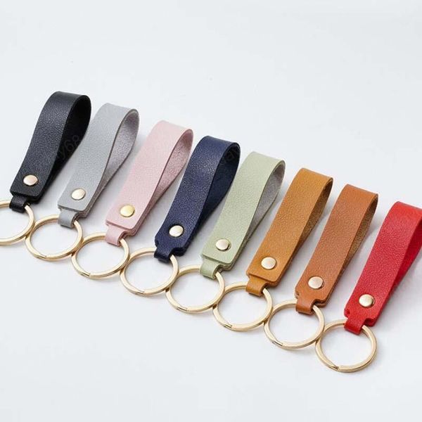 

fashion pu leather keychain business gift keyring men women car key strap waist wallet keychains, Slivery;golden
