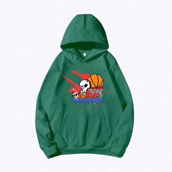 

men's hoodies & sweatshirts men winter hip hop pullover autumn couple cartoons printed casual harajuku clothing fashion male loose, Black