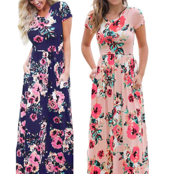 

dressed elegant formal women's sukienka in elastic waistband robe femme 2021 floral boho maxi dress frill kleid, Black;gray