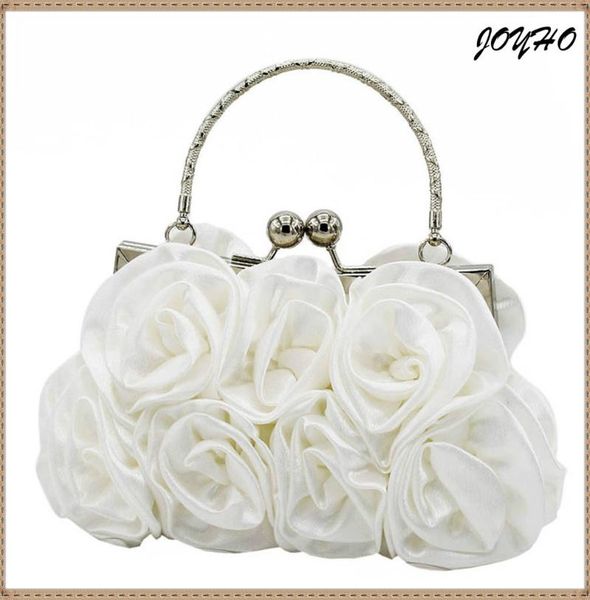 

evening bags girls shoulder bag satin fashion floral ladies day clutch women party prom bridal diamante baguette flower bolsa