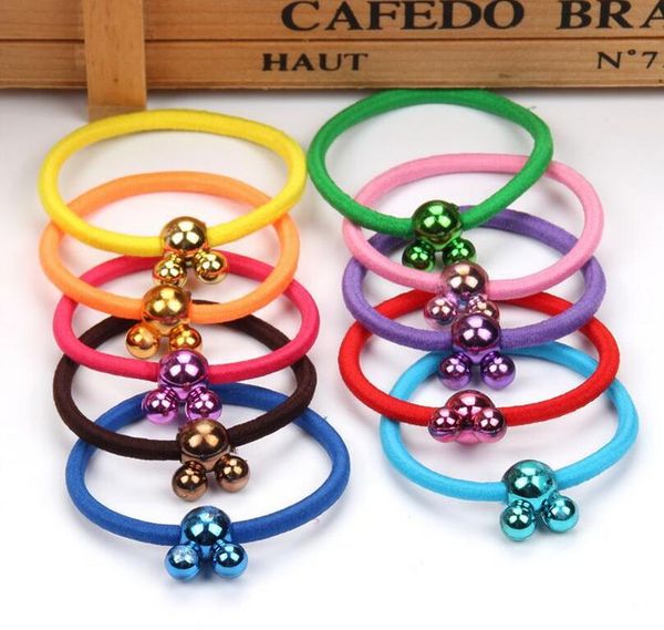 

color hair tie colorful candy hair band gsfq033 basic tie-up gift bands head accessories, Pink
