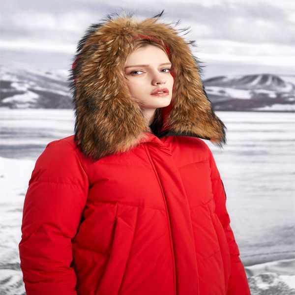 

winter ladies fashion white eiderdown warm hooded long down jacket, Black