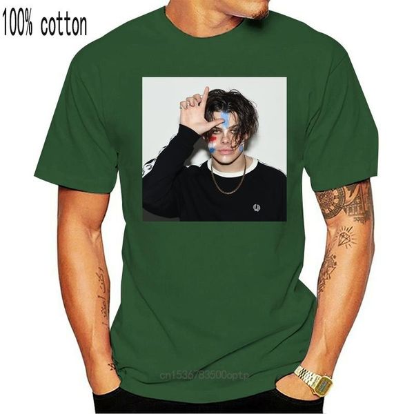 

men's t-shirts yungblud cover art black cotton shirt, White;black