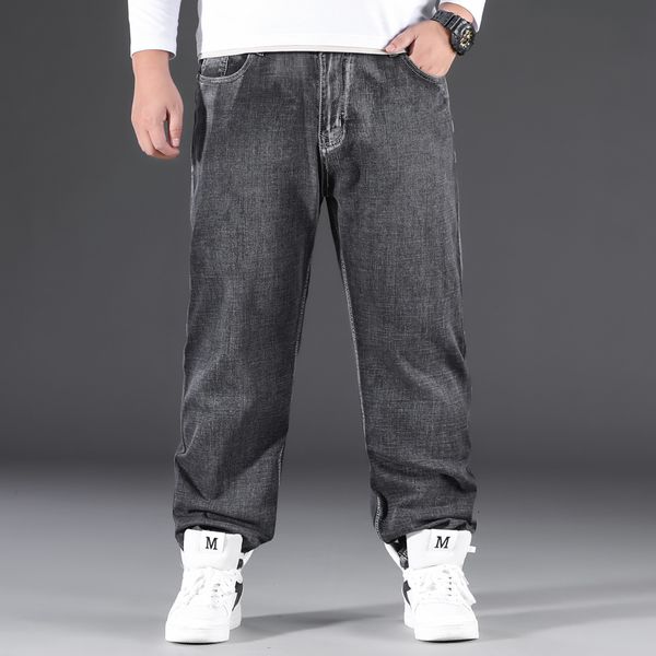 

jean 40 42 44 classic man's pocket loosed gray smoke 2021 spring marks big fashion cotton straight jeans, Blue