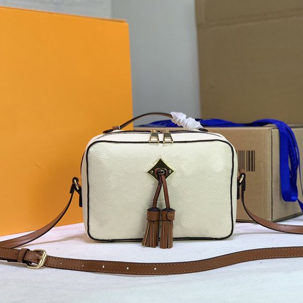 

women camera bag flap crossbody bags plain handbags purse shoulder wallet high-end qualityembossed letters tassels zipper closure