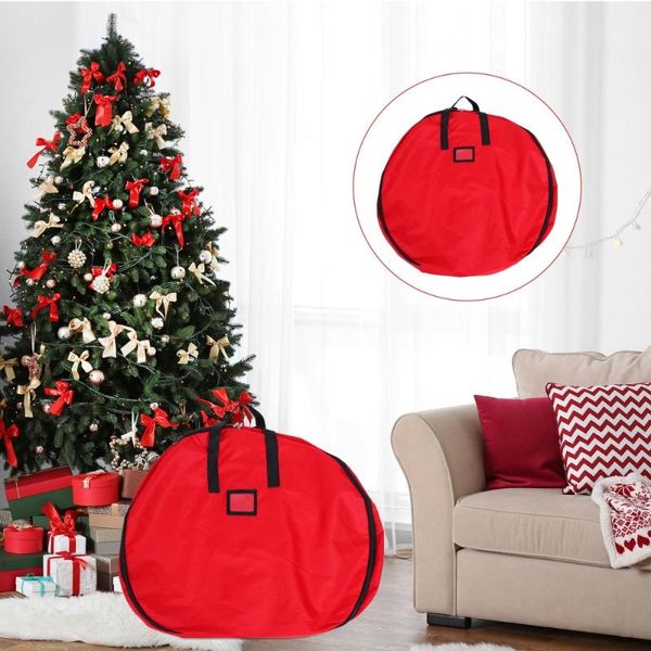 

storage bags 1pc xmas bag festival wreath round oxford cloth gift