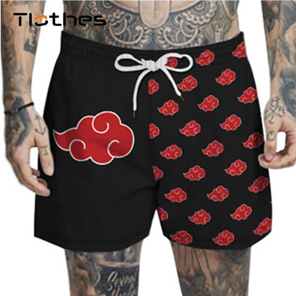 Harajuku Anime Digital Gedruckt Bade Shorts Männer Sommer Strand Shorts Herren Kleidung Casual Strand Tragen Kurze Hosen Männer Net Innen x0601