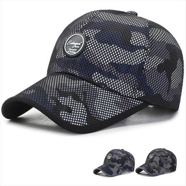 

spring summer baseball caps camouflage letter mesh cap fashion solid outdoors adjustable hat women men casual hats, Blue;gray