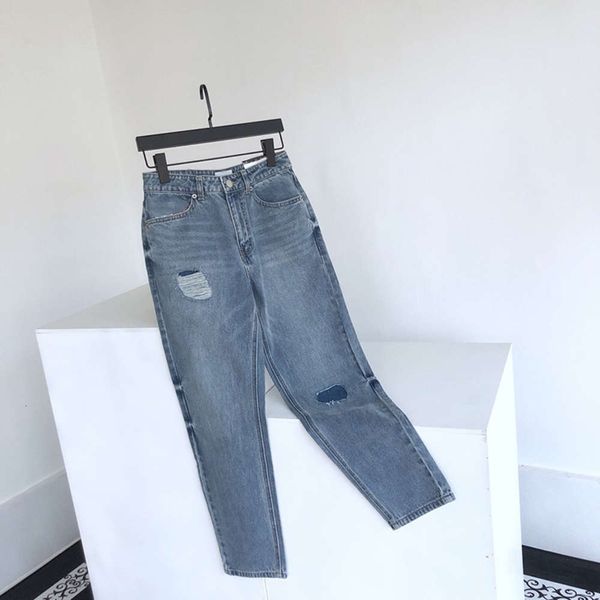 

autumn family women's broken loose washed fashion, Blue