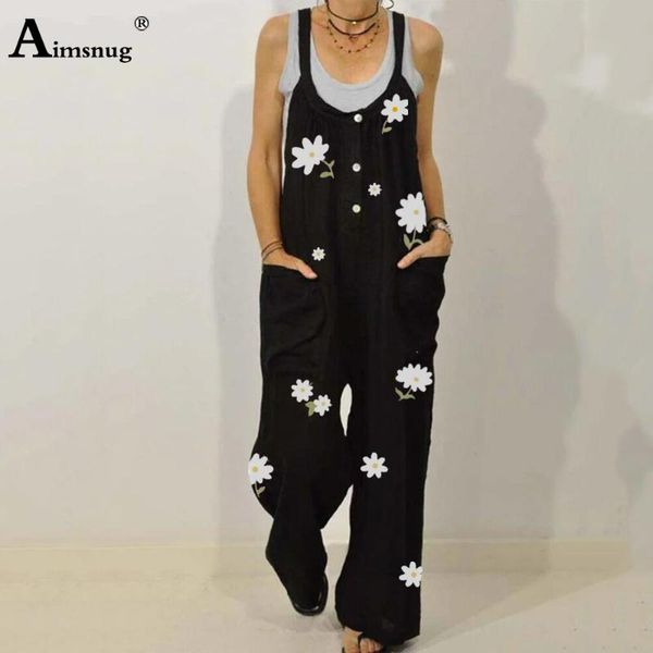 

women's pants & capris women fashion overalls cotton linen trousers button strappy backless 2021 summer ladies vintage casual loose pri, Black;white