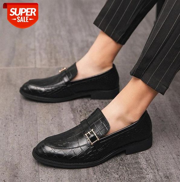 

men dress shoes formal flat black brown breathable slip on business office party loafers zapatos hombre #tw5w