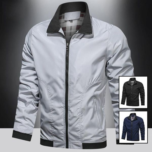 

men's jackets mens jacket fashion casual solid color coats 2021 summer autumn thin slim fit outerwear male windbreaker, Black;brown