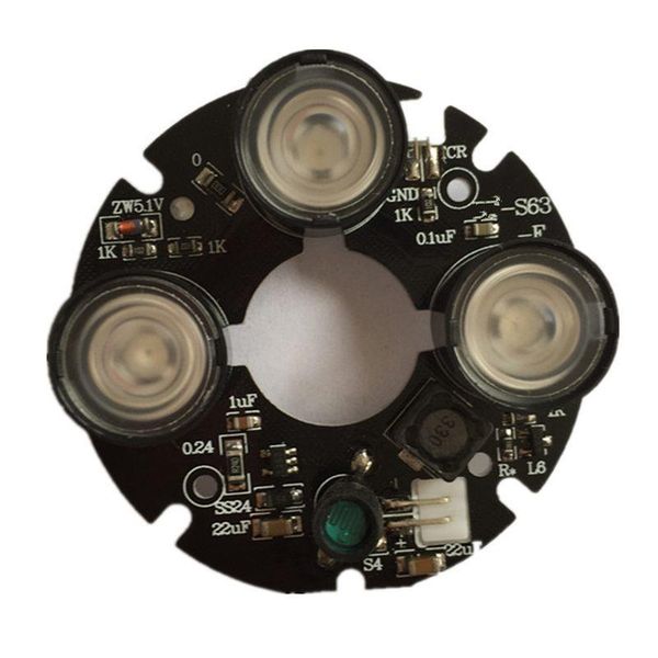 

lens 3 array ir led spot light infrared 3x board for cctv cameras night vision (53mm diameter)