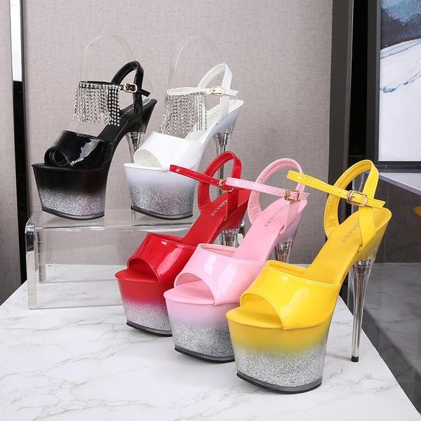 

sandals exotic for pole dance shoes summer korean style thick bottom slippers high heel sole korean wedding stilettos, Black