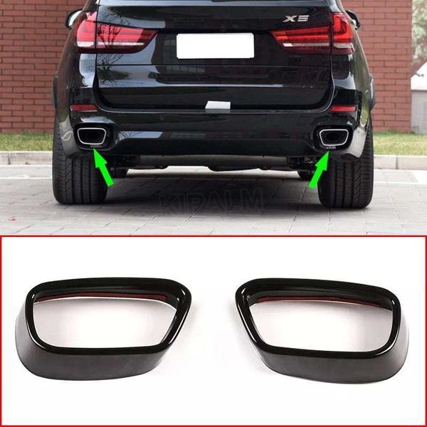 

1 pair exhaust muffler pipe tip black chrome cover trim for bmw x5 m sports f15 2014-2018