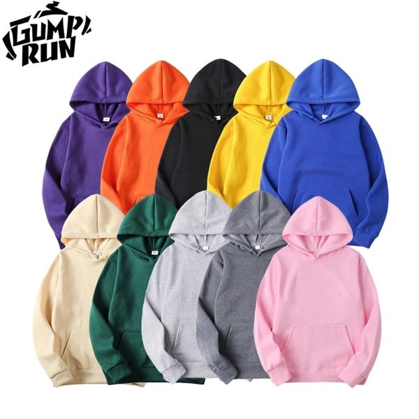 

gumprun fashion brand men hoodie spring autumn hip hop streetwear men pullover sweatshirts hoodies solid color male 210715, Black