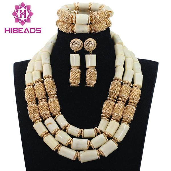 

earrings & necklace graceful white wedding coral beads jewelry sets for women gold accessories bridal statement set qw964, Silver