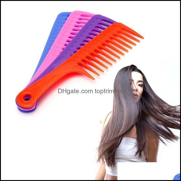 

brushes care & styling tools products1pc wide tooth handle hairdressing salon antistatic plastic hair comb detangling drop delivery 2021 lid, Silver