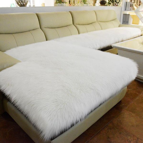 

chair covers thicken plush sofa cover soft towel solid corner couch slipcovers fluffy faux fur home decor