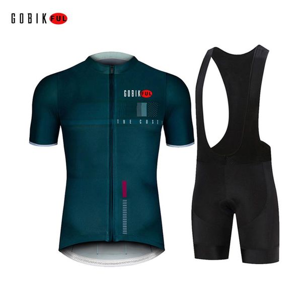 

racing sets 2021 gobikful team men's cycling suits triathlon pro bike wear quick dry jersey ropa ciclismo clothing, Black;blue