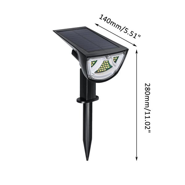 

43led solar landscape light front rear up rgb waterproof garden decor lamp