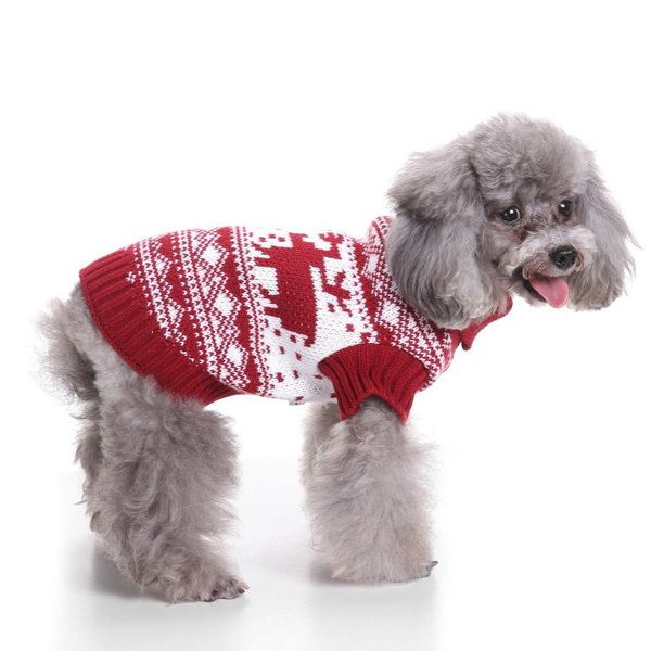 

dog apparel sweater for christmas printing sweaters turtleneck pet clothes supplies