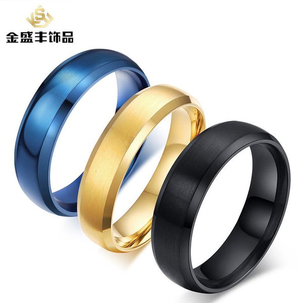 

korean blue titanium lovers stainless steel ring jewelry r-014, Silver