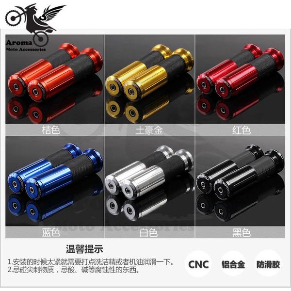 

handlebars 7 colors available motorcycle handlebar cnc rubbermotorbike grip colorful decal red sliver blue orange black purple moto