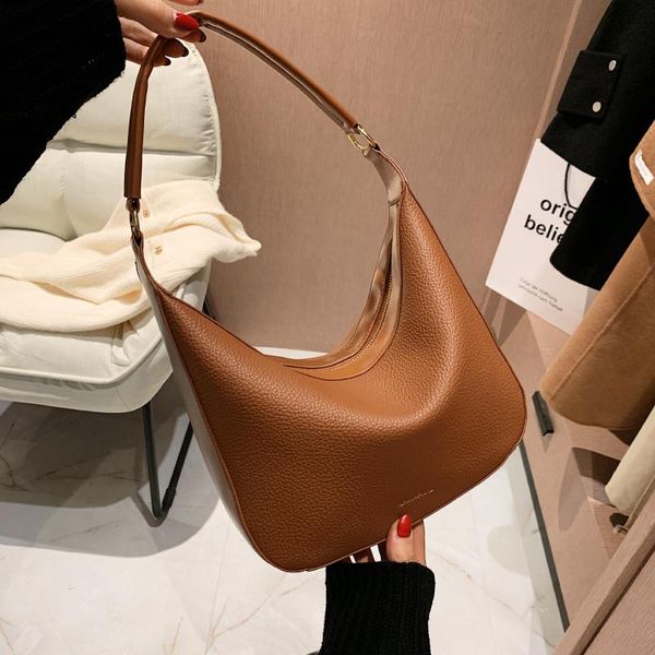 

evening bags women armpit shoulder bag brand designer female hobo messenger solid color half moon handbag ladies pu leather crossbody