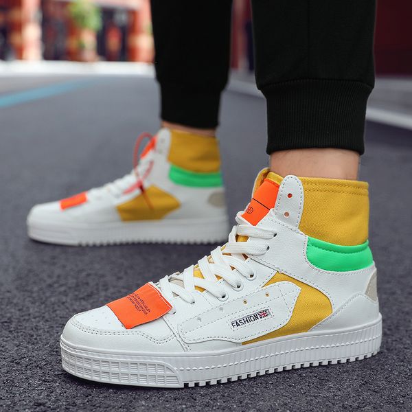 

2021 autumn new design mens shoes casual sneakers high white breathable platform canvas sock shoes men couple fashion shoes