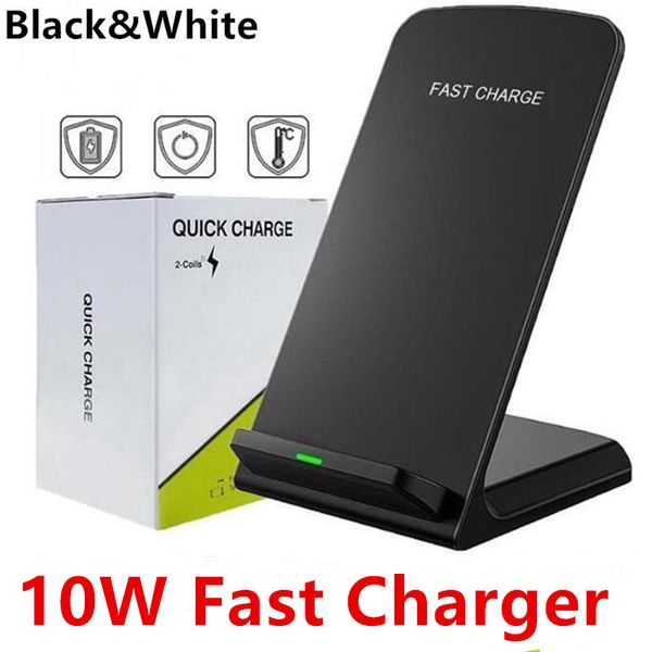 

10w wireless chargers qi standard holder fast charging dock station phone charger for iphone se2 x xs max xr 11 pro 8 samsung s20 s10 s9
