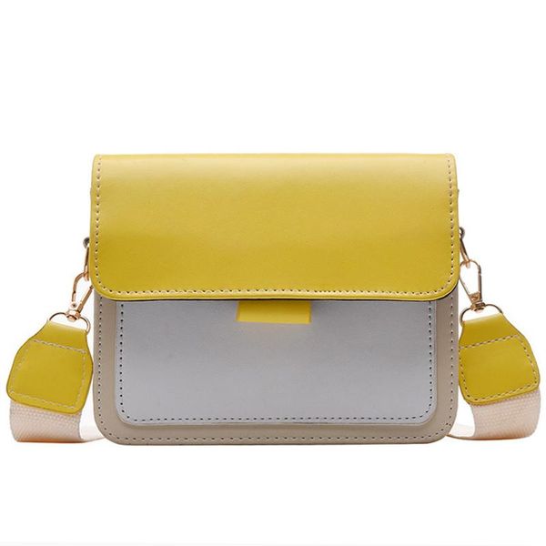 

evening bags pu leather woman's bag panelled flap handbag fashion contrast colors female for 2021 crossbody shoulder bags#30