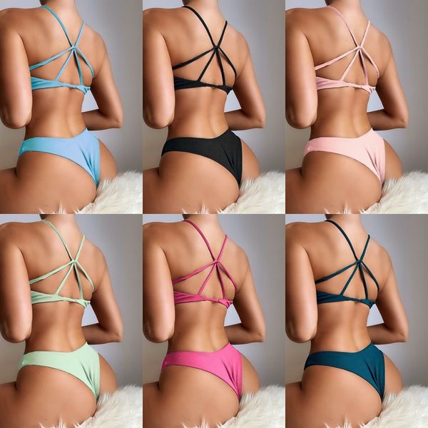 

back bikini 2021 beach swimsuit, Red;black