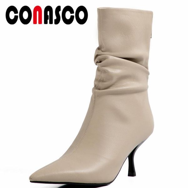 

boots conasco women ankle autumn winter warm wedding causal prom party office lady shoes concise elegant woman, Black