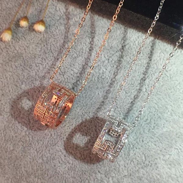

chains original bvl sterling silver necklace fashion hollow ceramic lady clavicle chain jewelry gift
