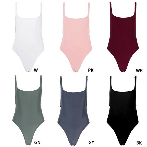 

one-piece suits 40gc women push up backless solid retro triangle swimsuit swimwear