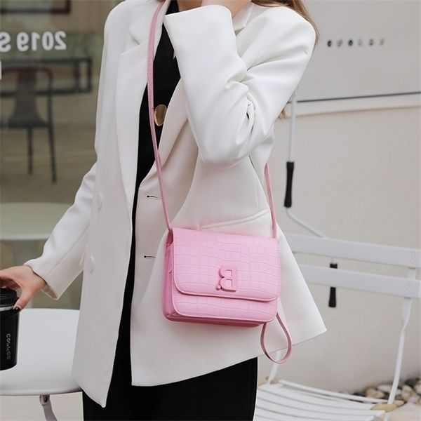

new leather women's bag crocodile beancurd small square cow organ one shoulder slant span purses