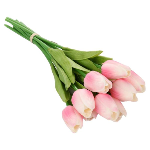 

10pcs artificial tulip flowers long stem bouquet real touch simulation for home room party wedding decoration decorative & wreaths