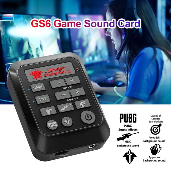 

sound cards gs6 game live card mixer streaming with 3.5mm interface usb-c lappc