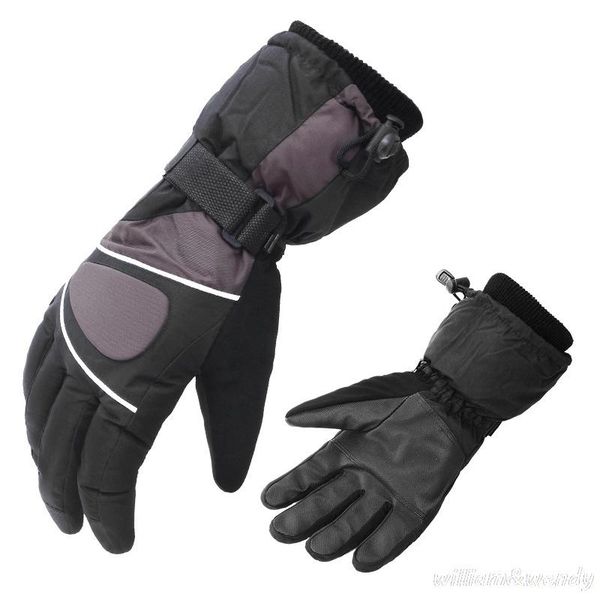 

fingerless gloves men women full finger winter warm keeper ski glove anti-skid fleece lined thick windproof moto driving long 6 color, Blue;gray