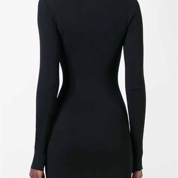 

and autumn casual dresses winter bottom tight wrap hip skirt women's style knitted slim half high neck dress, Black;gray